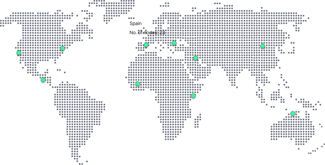 Taraxa's validator network geographical distribution